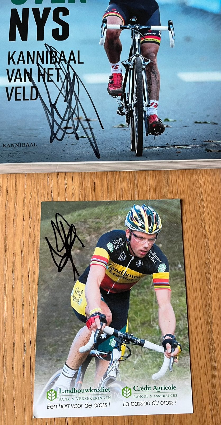 Authentiek gesigneerde eerste druk Sven Nys en gesign kaart, Enlèvement, Thijs Delrue; Michel Wuyts, Sport