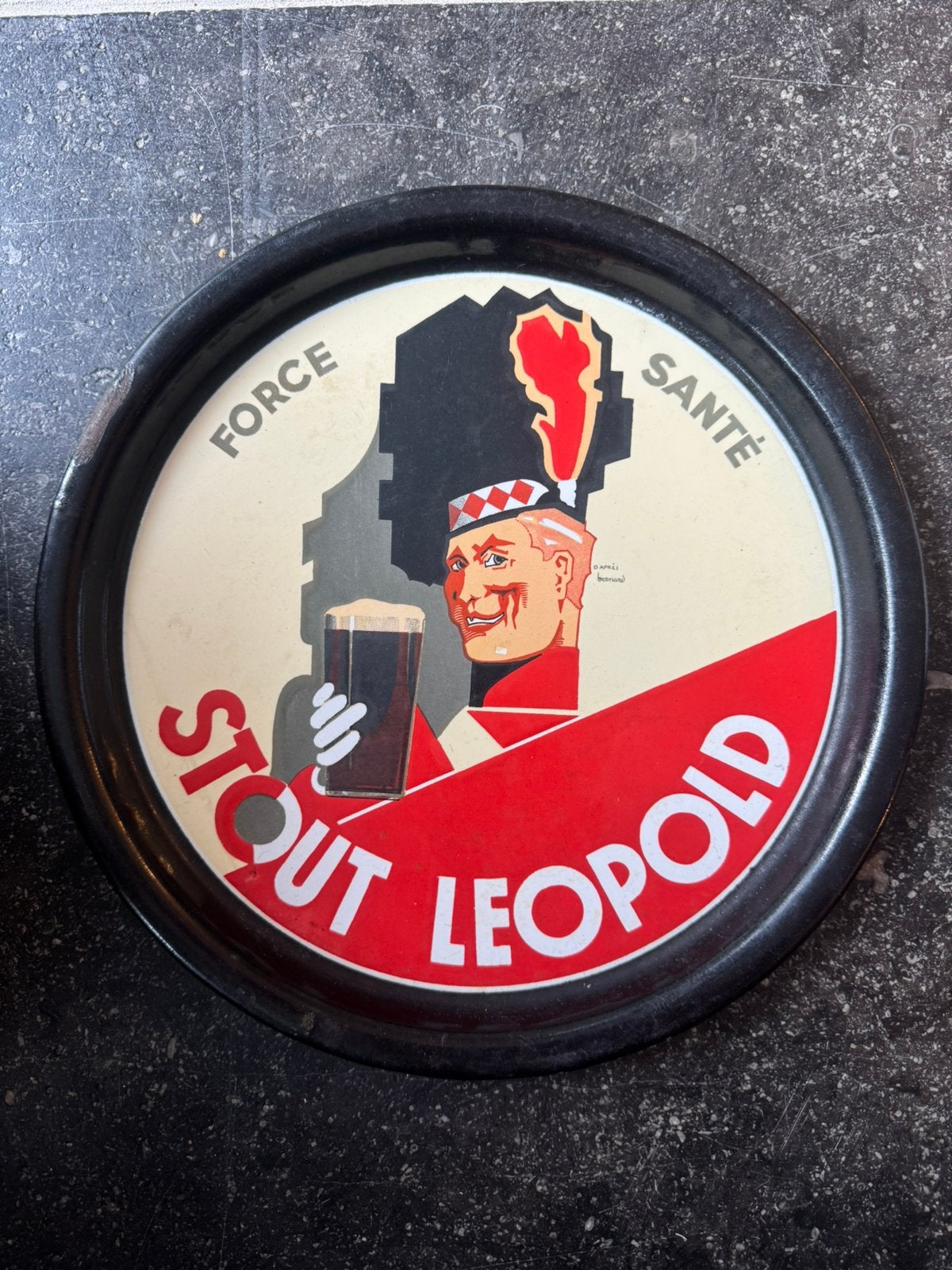 Emaille plateau Stout Leopold, Enlèvement, Utilisé, Ustensile