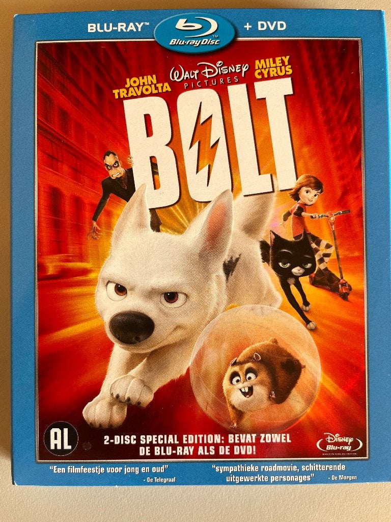 Bolt Blu-ray, CD & DVD, Avec suppléments, Enlèvement ou Envoi, Film, Néerlandais