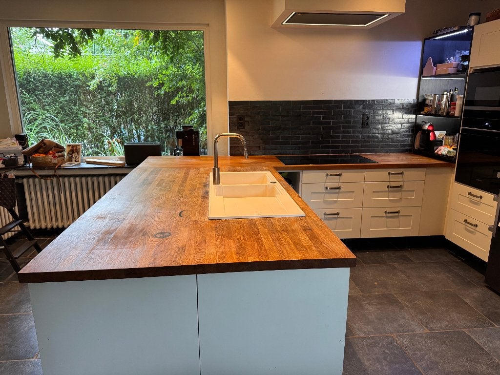 Keuken met werkblad in eik, Bois, Enlèvement, Utilisé, Cuisine en U