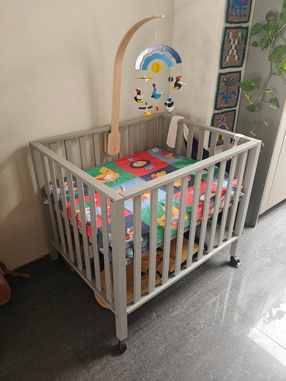 Babypark op wieltjes, Kinderen en Baby's, Ophalen, Gebruikt, Rechthoekig, Boxkleed