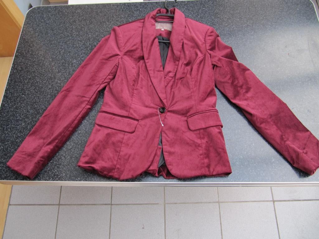 nieuwe blazer jas vest Mint & Berry 38 bordeaux velours, Kleding | Dames, Maat 38/40 (M), Nieuw, Ophalen of Verzenden, Jasje