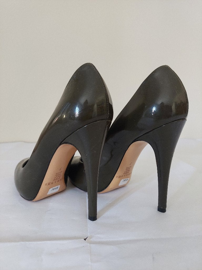 858C* Casadei - sexy escarpins kaki cuir verni (37), Autres couleurs, Escarpins, Porté, Casadei