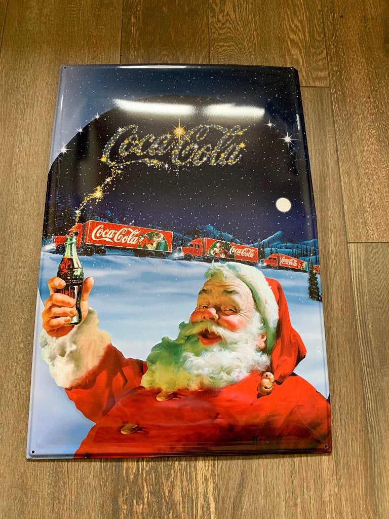 Coca Cola reclamebord 60 x 39,5 cm plakkaat, Verzamelen, Ophalen of Verzenden, Zo goed als nieuw, Reclamebord