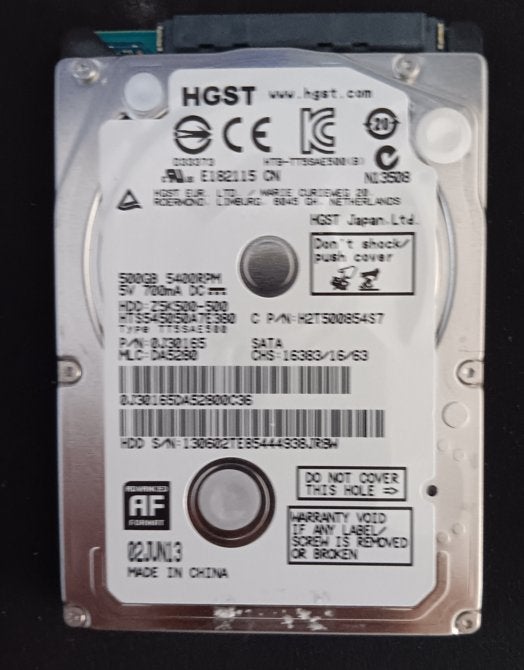 500 gb sata, Computers en Software, Harde schijven, Ophalen, Gebruikt, 500gb, HGST