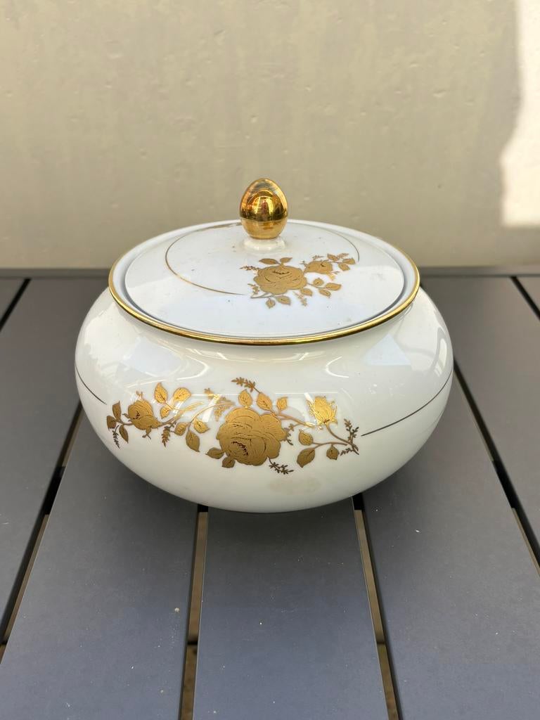 Sucrier en porcelaine Kronester Bavaria vintage decor doré, Verzenden