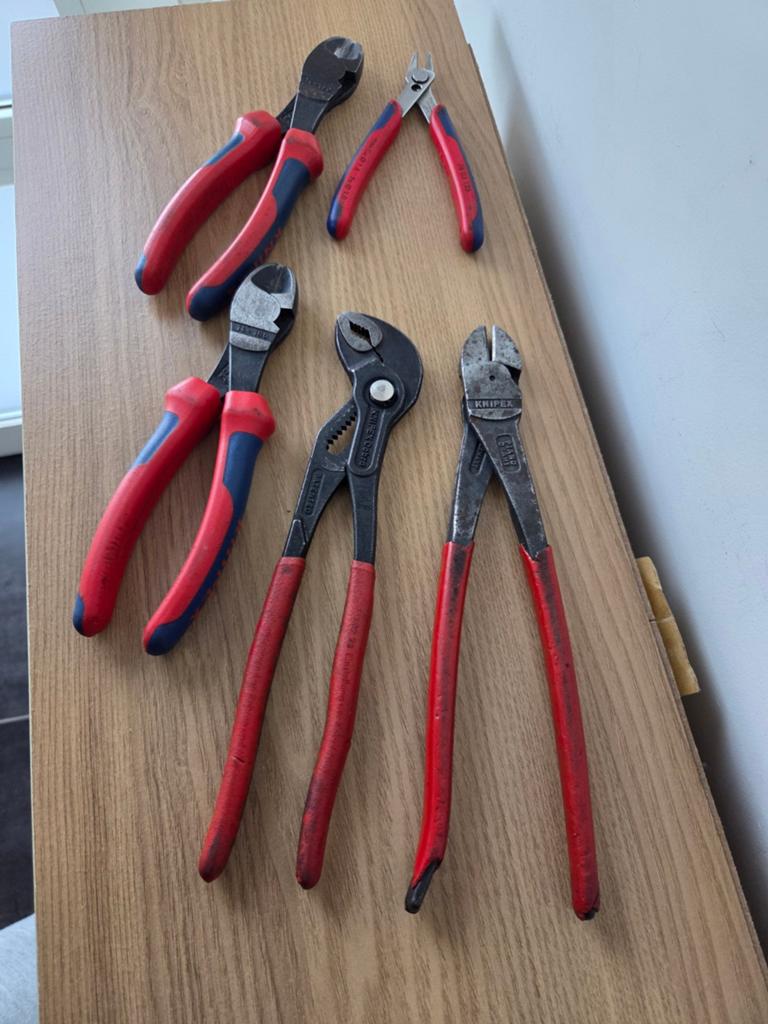 Professionele Knipex tangenset (5 stuks)
​, Doe-het-zelf en Bouw, Gereedschap | Handgereedschap, Ophalen of Verzenden