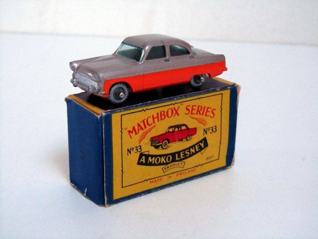 Ford Zodiac Mauve/Orange 33a SPW (1957) Lesney Matchbox RW, Autres marques, 1:50 ou moins, Enlèvement ou Envoi, Voiture