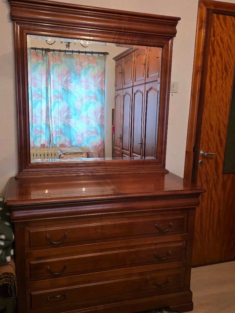 Commode 4 tiroirs avec grand miroir, Maison & Meubles, Armoires | Commodes, Comme neuf, 150 à 200 cm, 100 à 150 cm, 50 à 75 cm