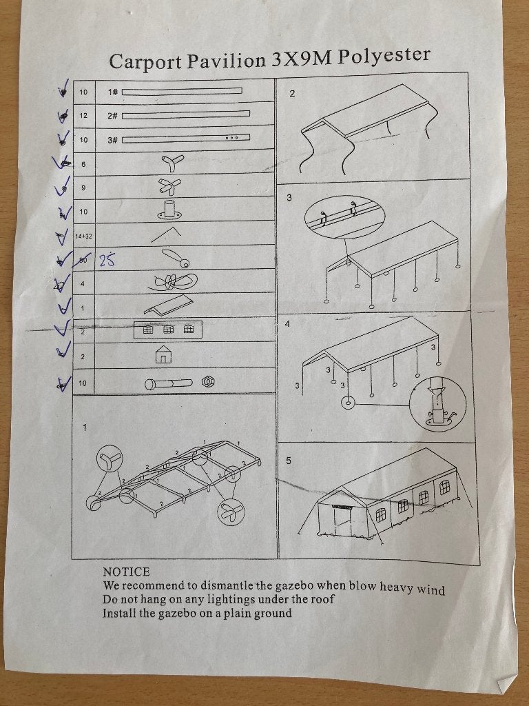 tonnelle / carport, Jardin & Terrasse, Enlèvement, Utilisé, 2 mètres ou plus, 8 mètres et plus