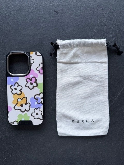 Coque blanche fleurie pour IPhone 15 Pro "Burga Elite".ite, IPhone 15, Frontje of Cover, Burga, Kunststof