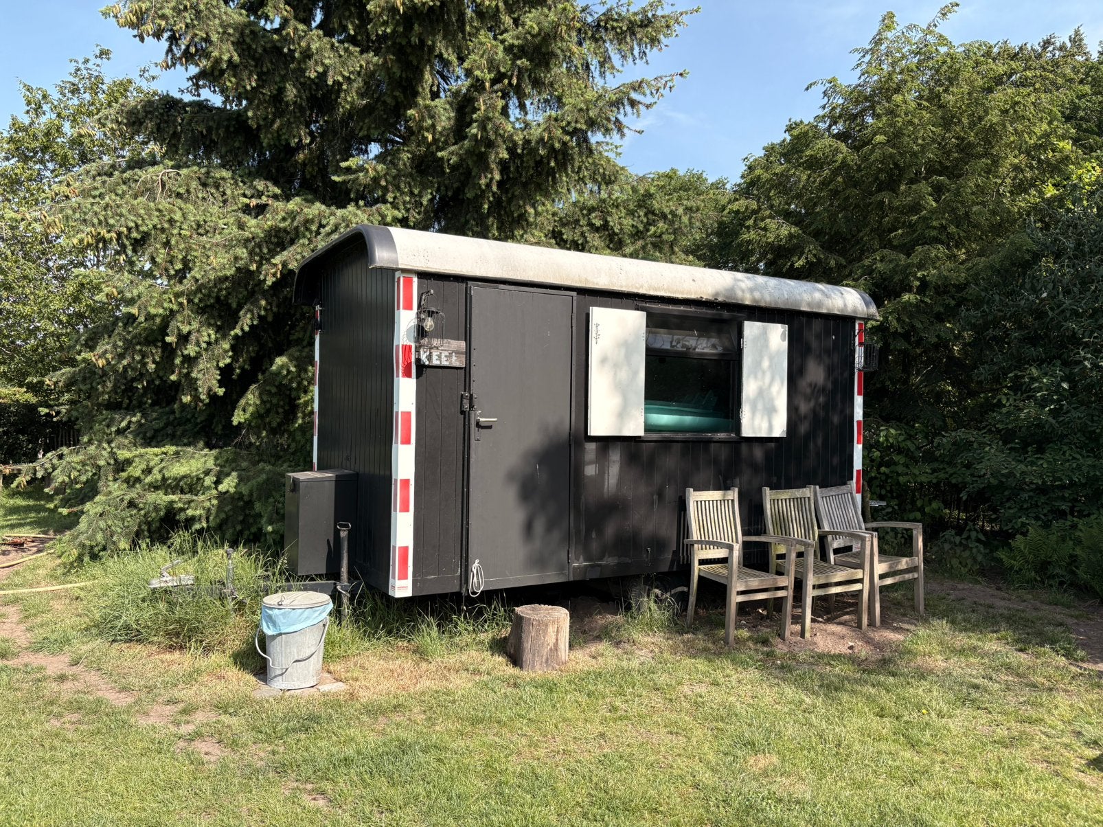Werfkeet, pipowagen,, Tuin en Terras, Tuinhuizen, Zo goed als nieuw, Ophalen