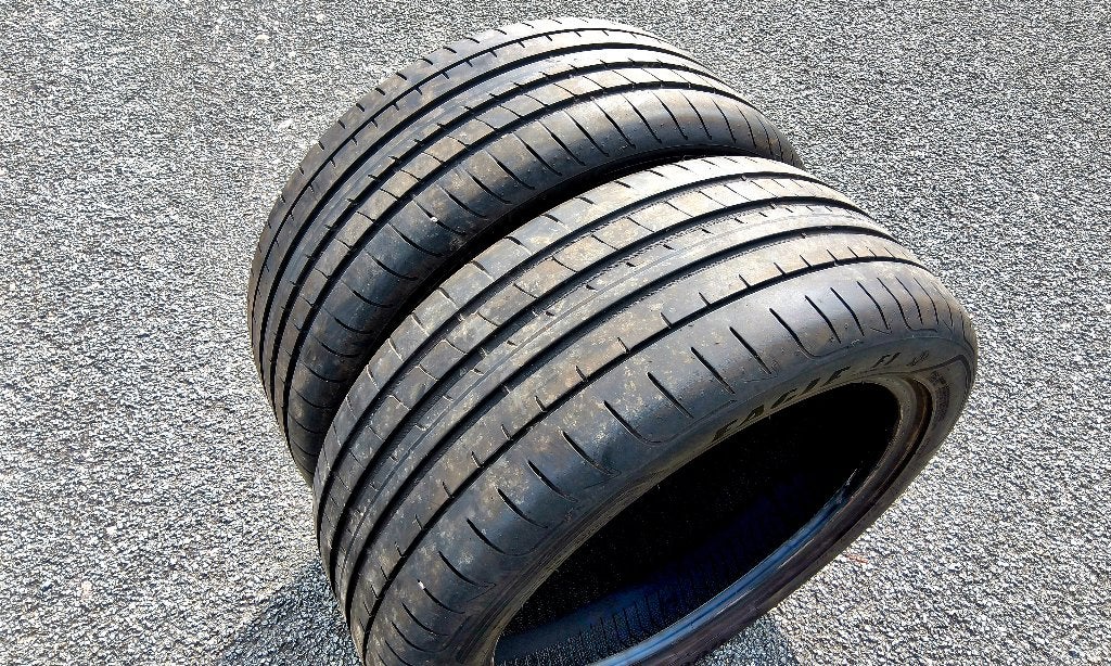 2 très bons pneus été 225/45-17 Goodyear Eagle F1, Pneus été, Enlèvement, Utilisé, 225 mm