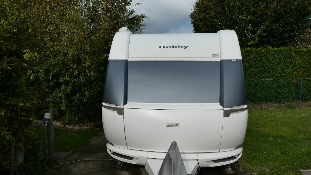 Hobby De Luxe 540 UL van 2014 met twinbedden en mover, Rondzit, Hobby, Voortentlamp, 7 tot 8 meter