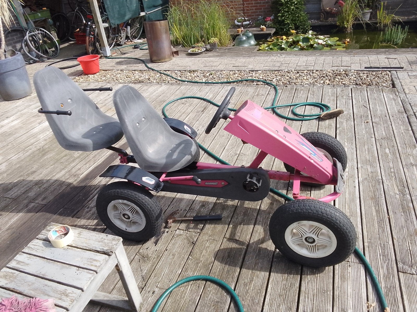 Gokart skelter mammoet, Ophalen