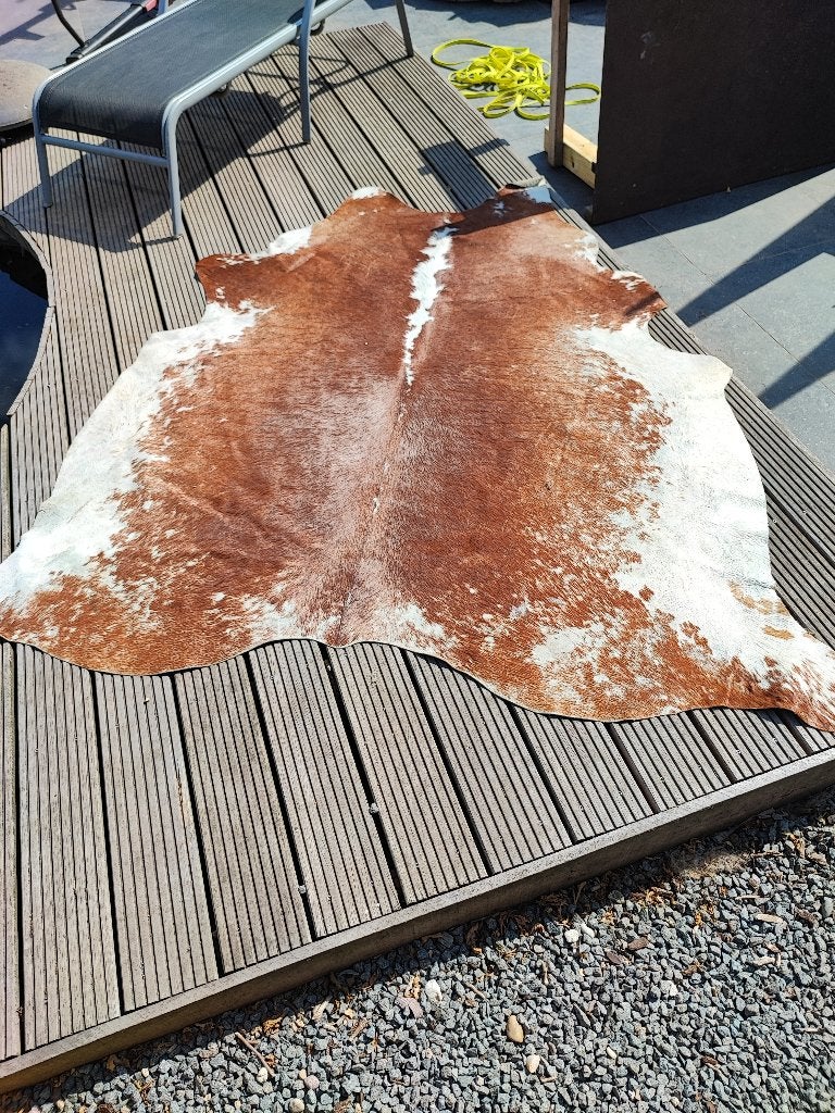 Koeienhuid tapijt, Ophalen, Gebruikt