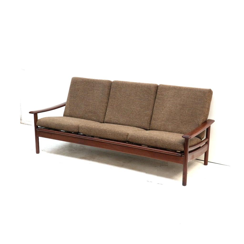 Vintage Deens design bank 3-zits jaren '60 '70 teak, Huis en Inrichting, Zetels | Zetels, Verzenden