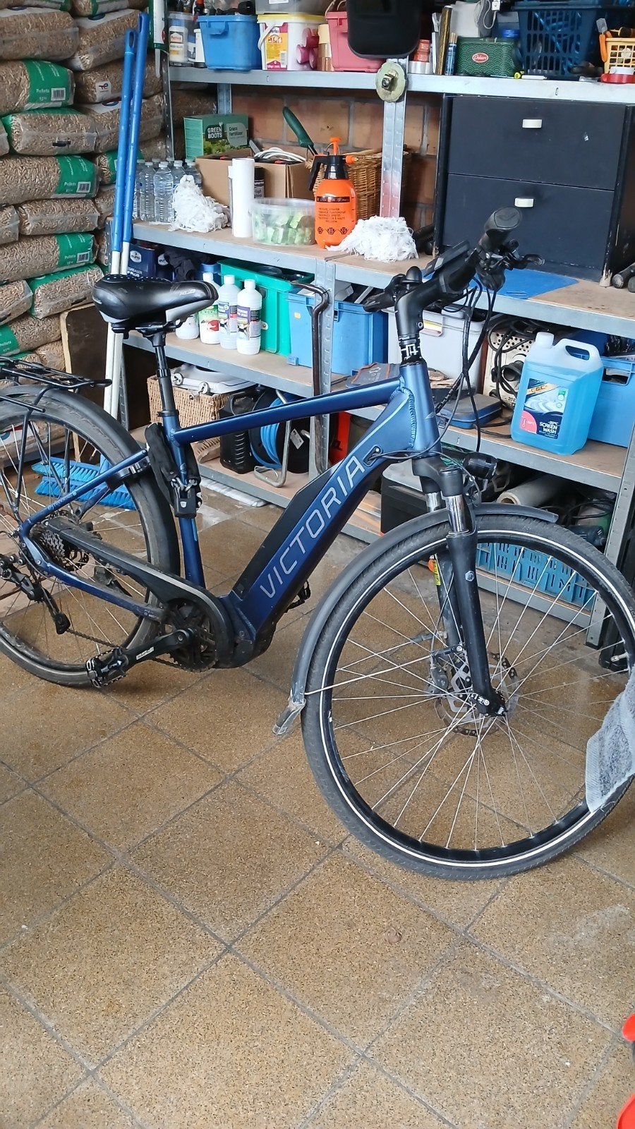 elektrische herenfiets, Fietsen en Brommers, Gebruikt, Versnellingen, Schijfrem, Ophalen