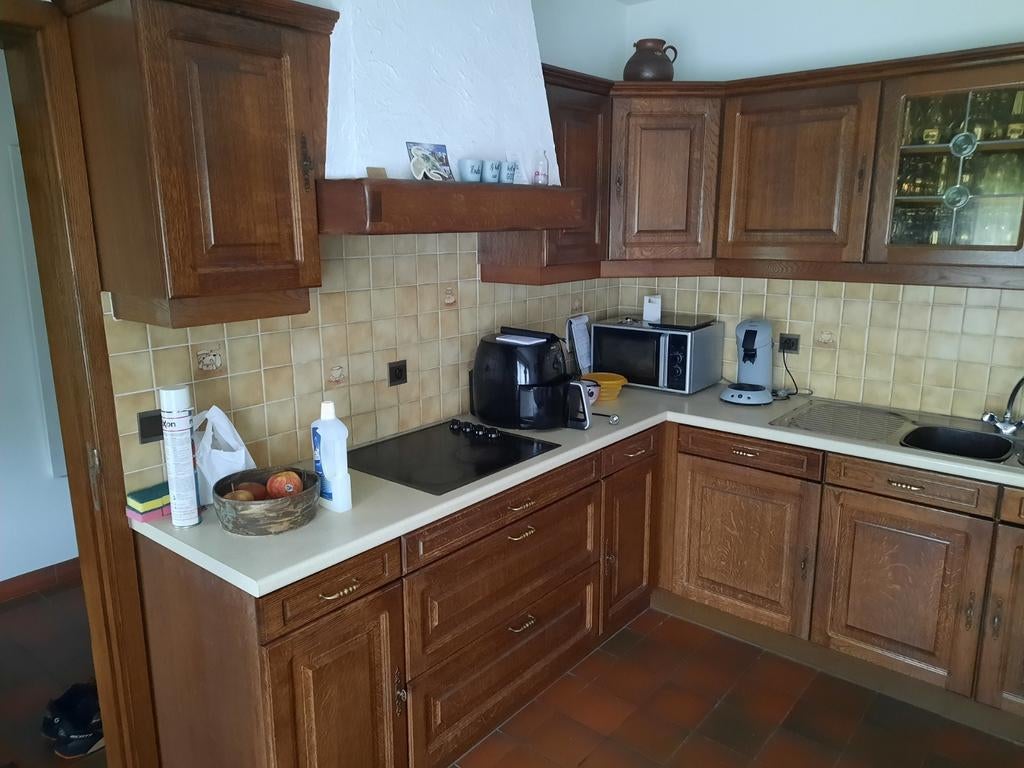 Gratis eiken keuken met kookplaat en afzuiginstallatie, Huis en Inrichting, Ophalen