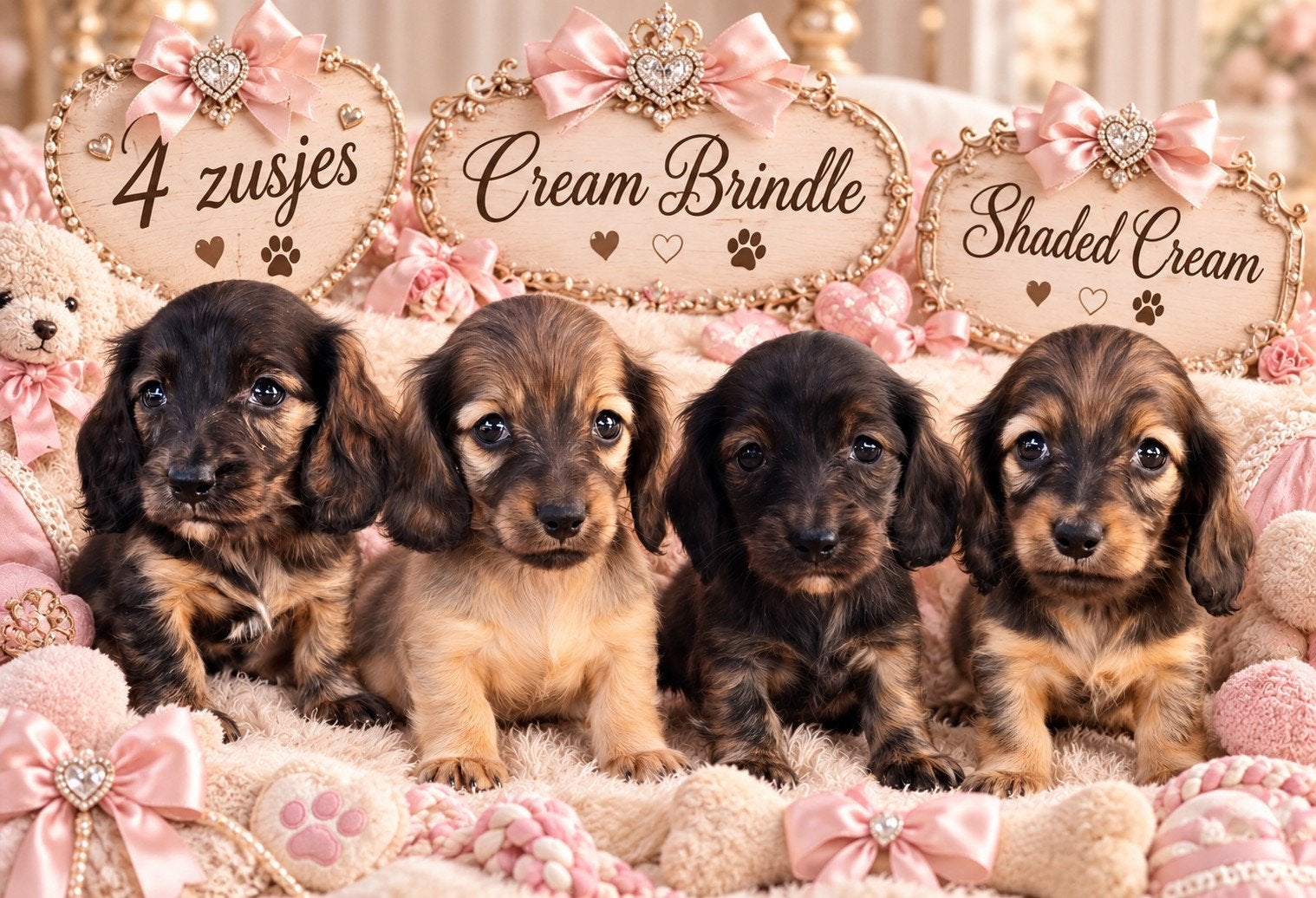 mooie en sociale langhaar dwergjes, Animaux & Accessoires, Poils longs, Maladie de Carré (chiens), Plusieurs, Nain