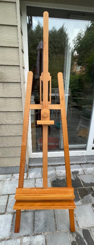 Chevalet Lyre - hêtre huilé - hauteur de châssis max. 125cm, Enlèvement, Comme neuf, Chevalet