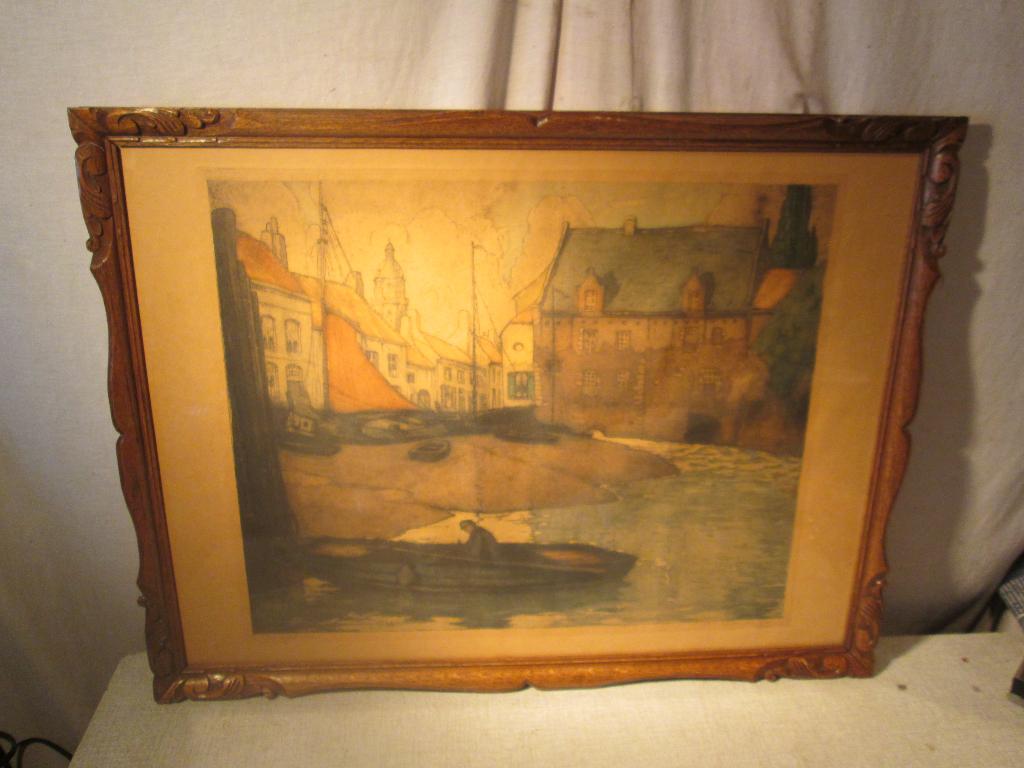 Belle gravure ancienne « Rupelmonde » - Marten van der Loo, Eau-forte, Enlèvement ou Envoi, Encadré, Vue urbaine