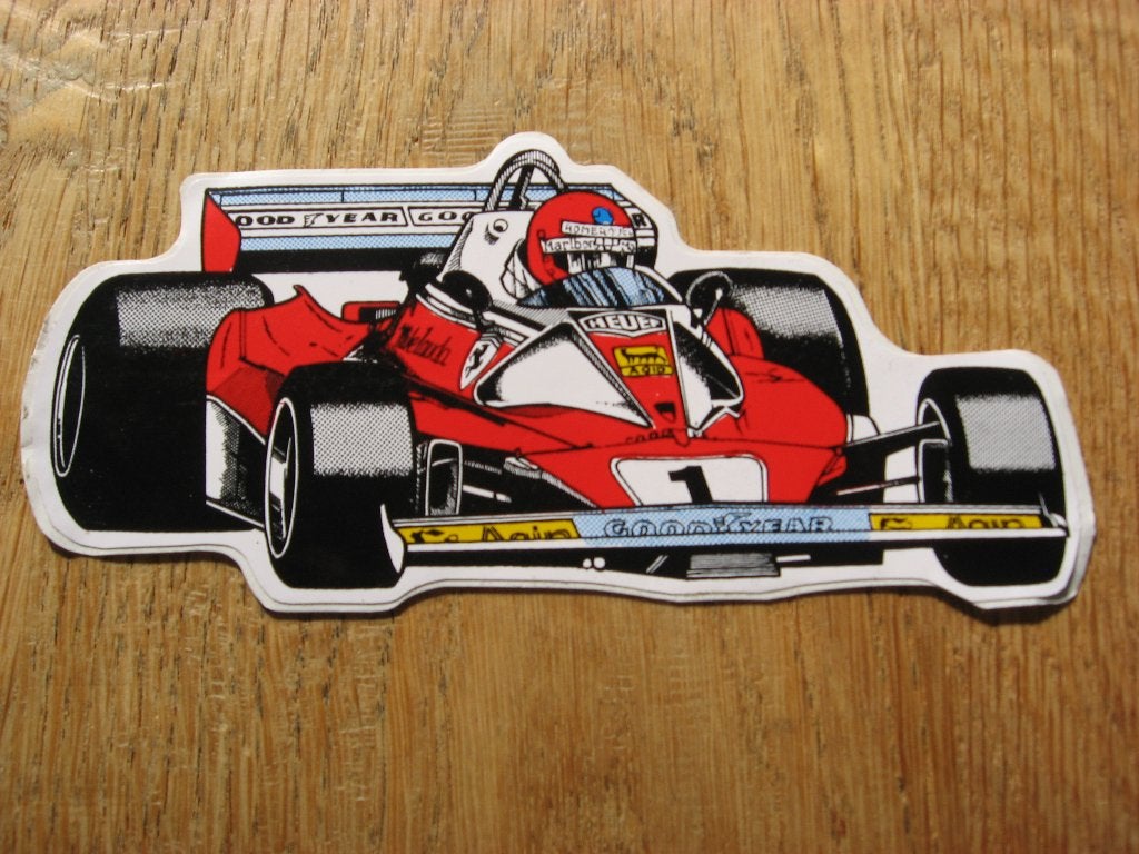 Sticker F1 Niki Lauda Ferrari 1Agip 13 x 6 cm, Verzamelen, Ophalen of Verzenden, Nieuw, Auto of Motor