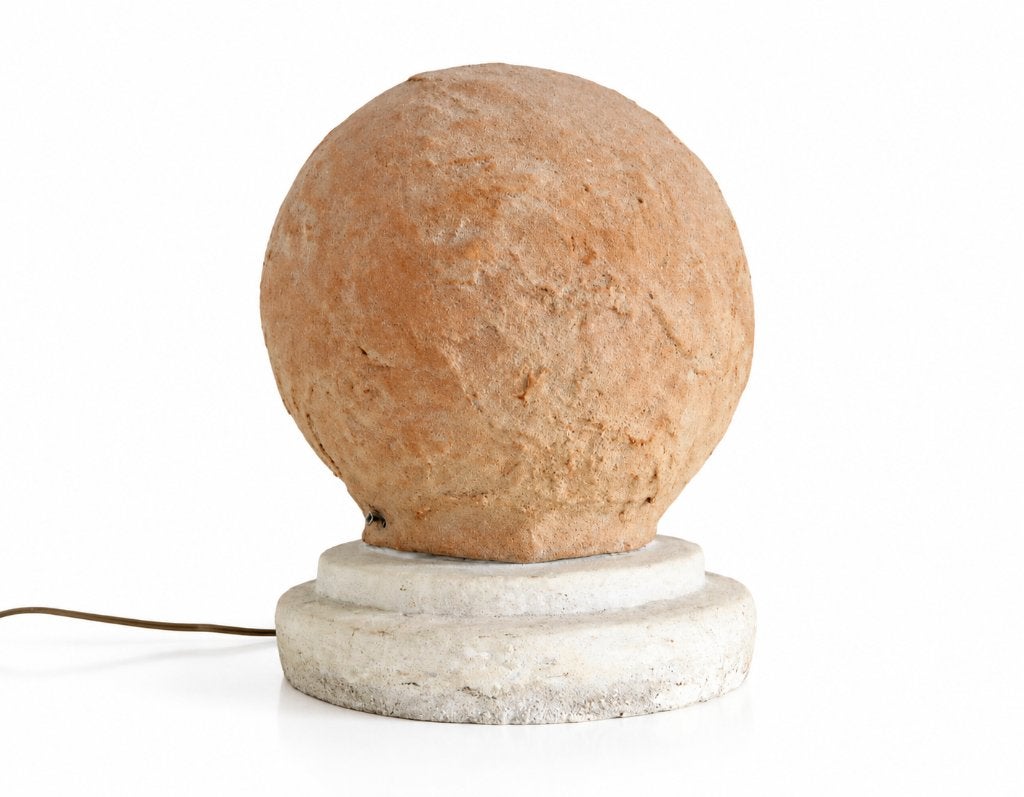 Vintage Organische sfeervolle bolvormige lamp betonnen voet, Ophalen