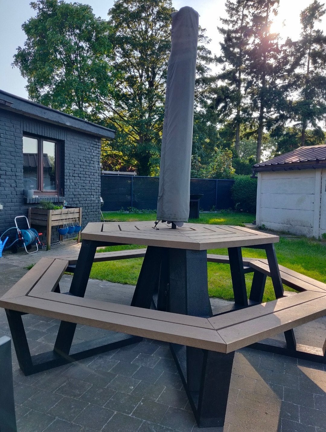 Table de pique-nique professionnelle ronde pour 6 personnes, Jardin & Terrasse, Tables de pique-nique, Enlèvement, Comme neuf