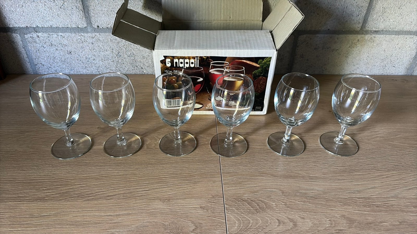 Nieuw in doos: 6 vintage Durobor Napoli wijnglazen Ongeopend, Enlèvement ou Envoi, Neuf, Autres types