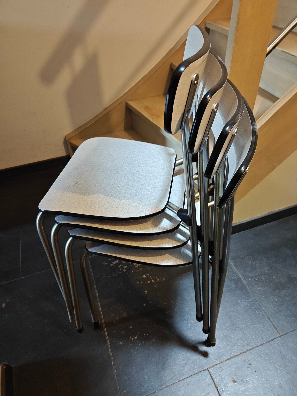 Ensemble de 6 chaises vintage en Formica — Look rétro !, Enlèvement