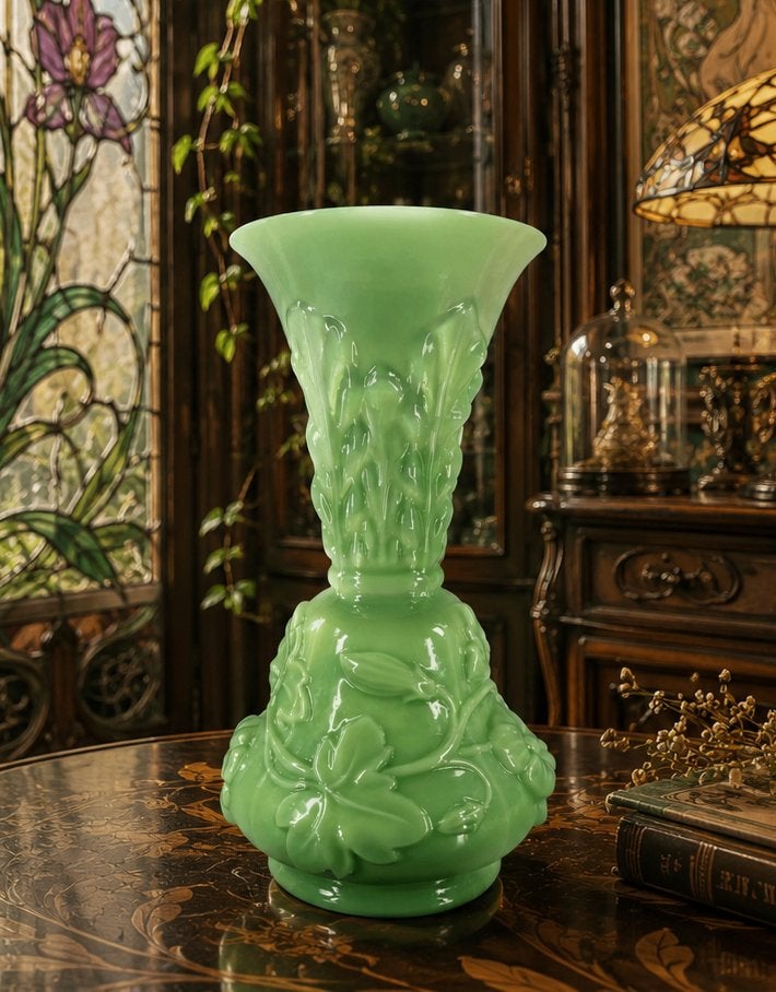 Vase Opaline "Saint Louis" Modèle : Feuilles et Guirlandes, Antiquités & Art, Antiquités | Vases, Envoi