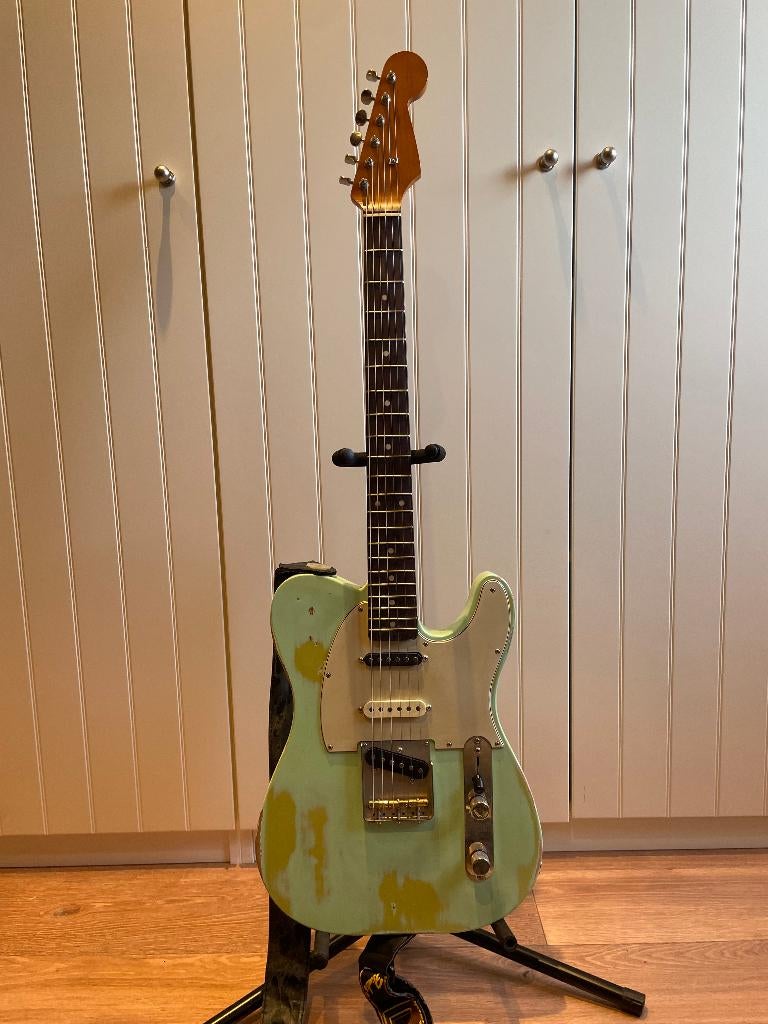 Telecaster relic in Surf Green Nitrocellulose, Enlèvement, Comme neuf, Solid body, Autres marques
