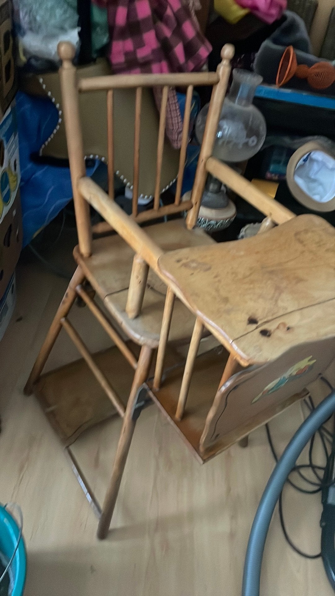 Antieke kinderstoel in hout, Antiek en Kunst, Ophalen