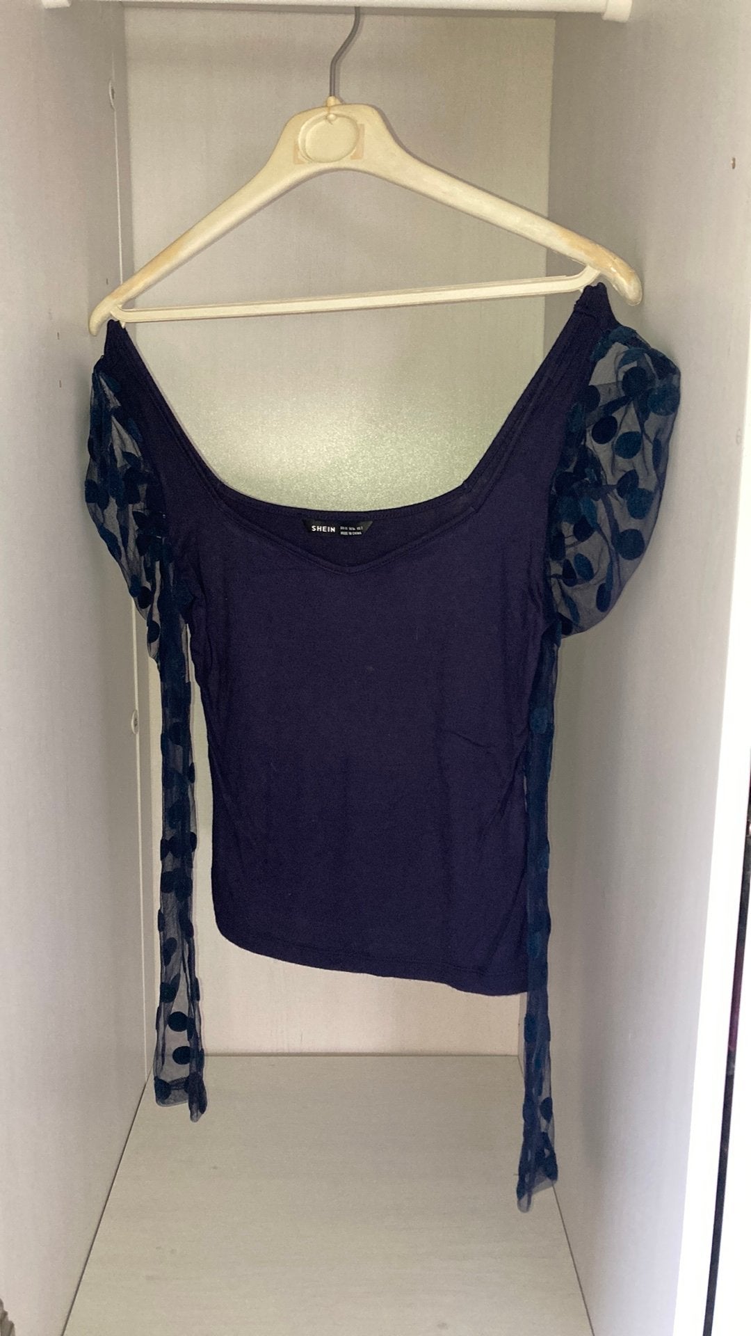 Blauwe blouse van Shein, Kleding | Dames, Topjes, Blauw, Ophalen of Verzenden, Zo goed als nieuw, Lange mouw