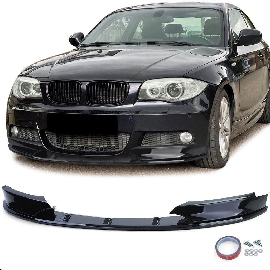 Spoiler Splitter Voor BMW 1 Serie E82 E88 M Pack Glans Zwart, Verzenden