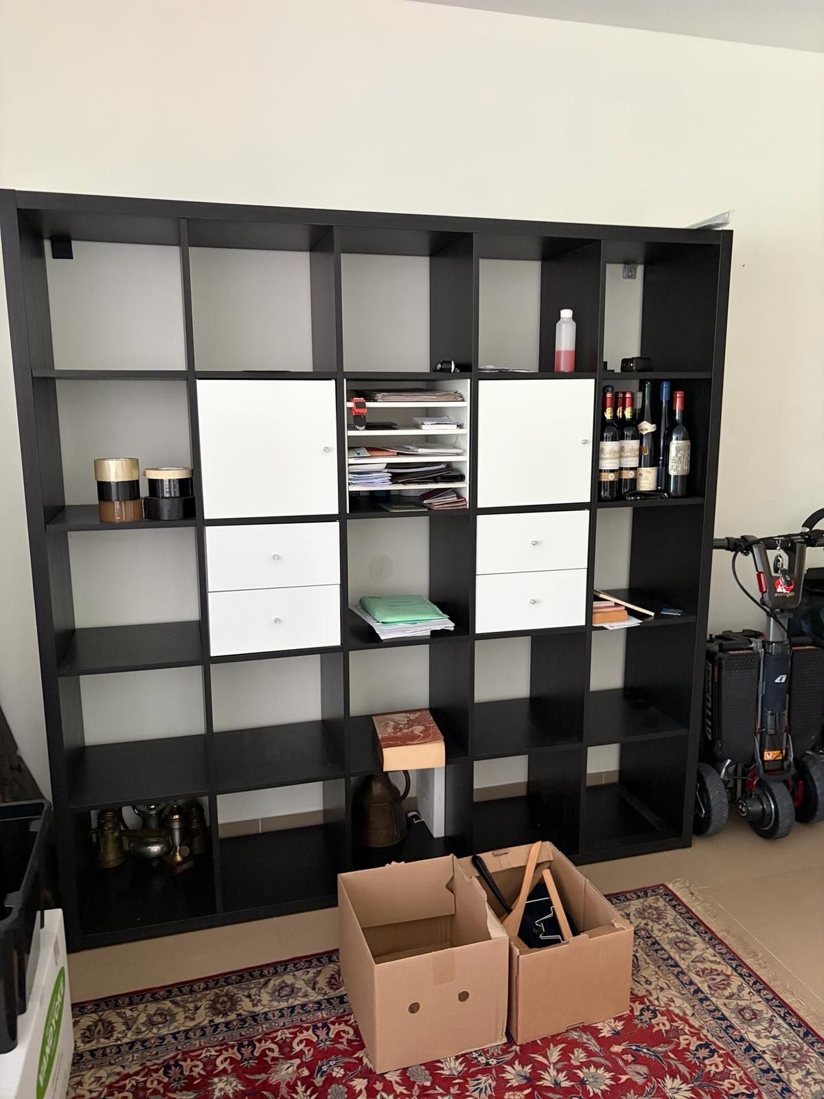 Kallax 5x5 noir avec insert, Maison & Meubles, Enlèvement, Comme neuf