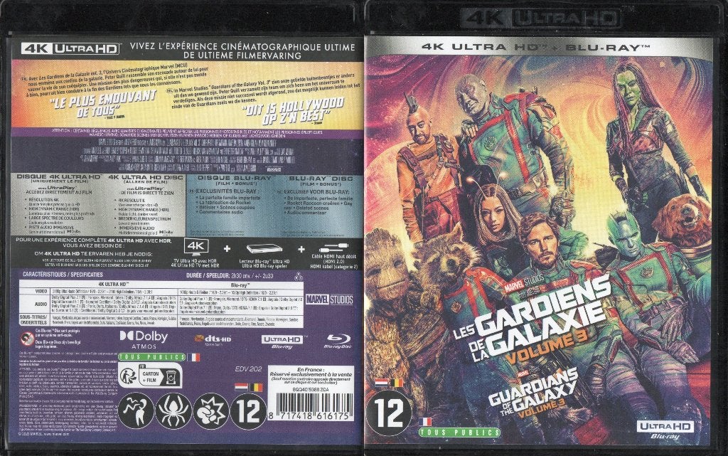 les gardiens de la galaxie 3 (4K ultra hd + blu-ray) neuf, Français, Enlèvement ou Envoi, Film, Science-Fiction et Fantasy