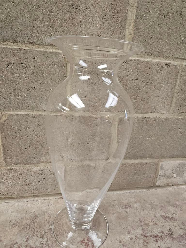 Grand vase décoratif en verre, Maison & Meubles, Enlèvement, Comme neuf, Blanc, Verre