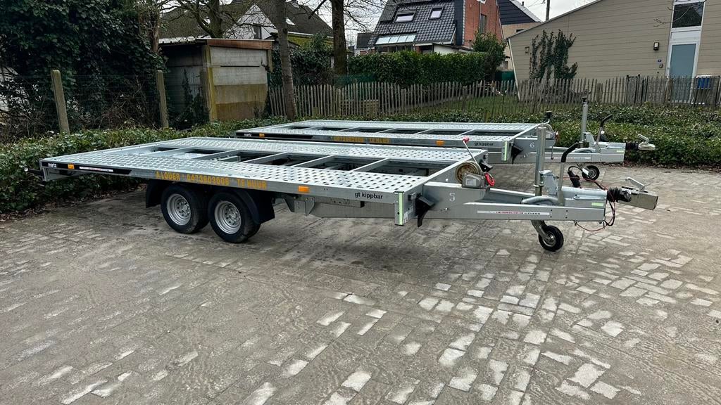 Location remorque Plateau basculant pour voiture 4x2m 2700kg, Enlèvement, Comme neuf