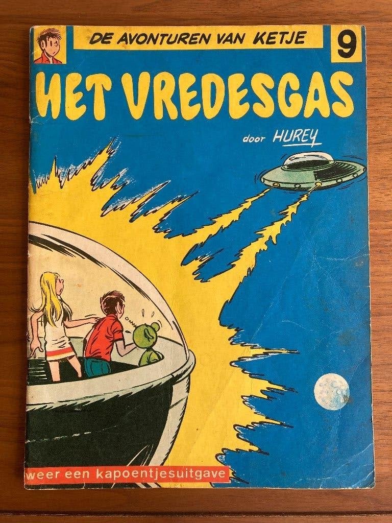 De avonturen van Ketje - Het vredesgas (nr. 9), Eén stripboek, Ophalen of Verzenden, Hurey