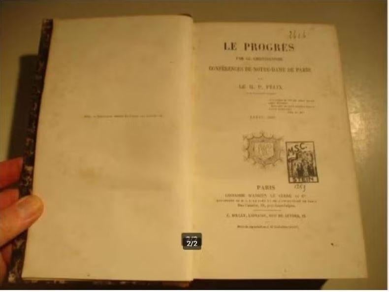 Joli livre ancien - Le Progres par le Christianisme - 1866, Enlèvement ou Envoi