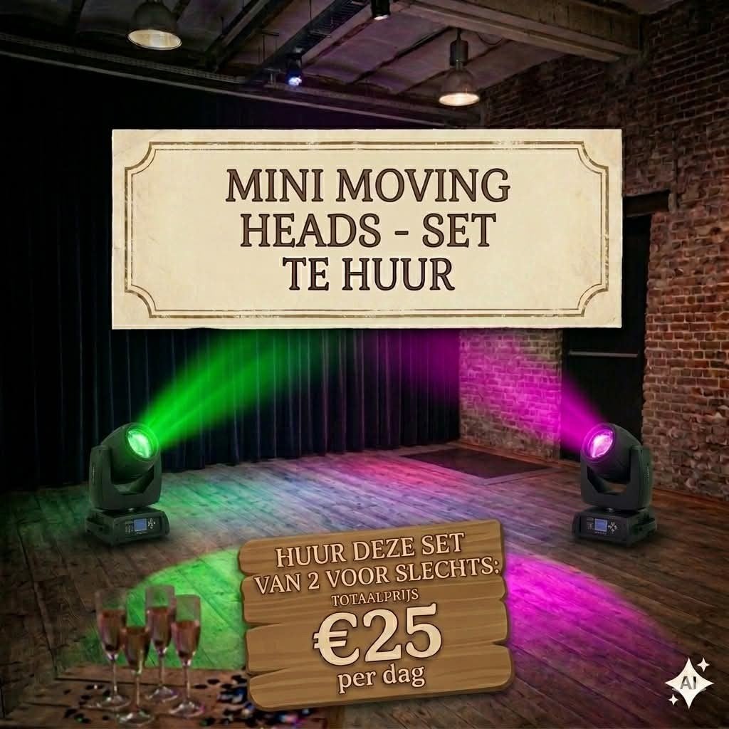 Huur Mini moving heads, Ophalen, Nieuw, Licht, Geluidgestuurd