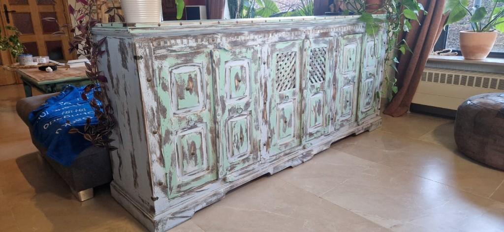 India Ibiza dressoir, Met deur(en), Ophalen of Verzenden, Zo goed als nieuw, 25 tot 50 cm