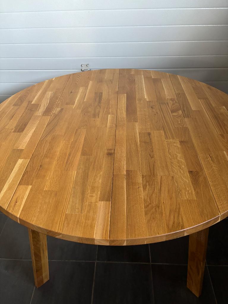 Woood disc tafel, Huis en Inrichting, Tafels | Eettafels, Ophalen, Zo goed als nieuw, Eikenhout