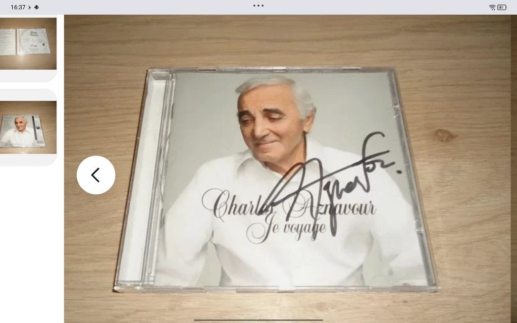 Charles Aznavour CD dédicacé / signeert - rare !, CD & DVD, Envoi