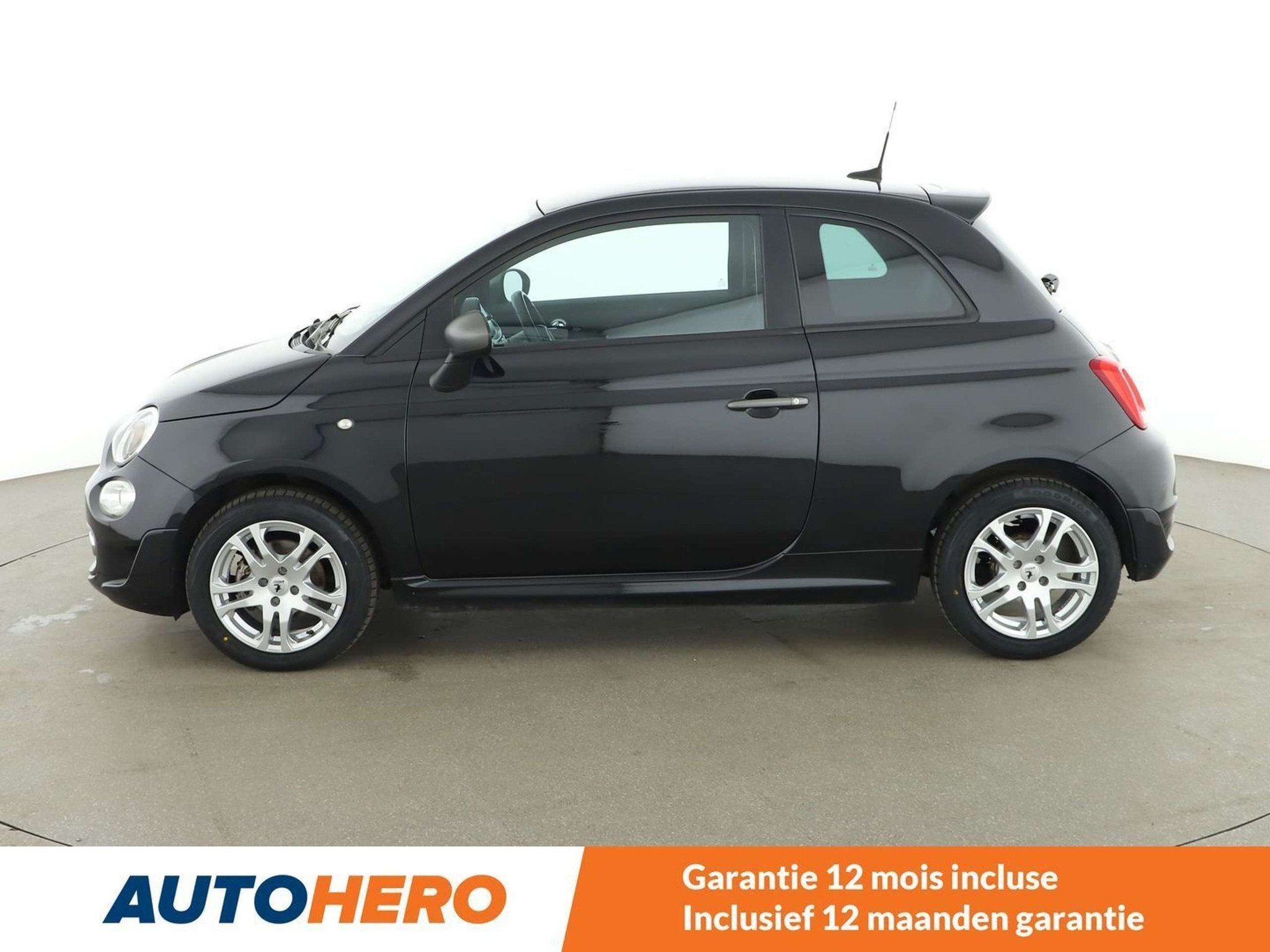 Fiat 500 1.2 S (bj 2017, automaat), Auto's, Fiat, 4 zetels, Gebruikt, Zwart, Leder