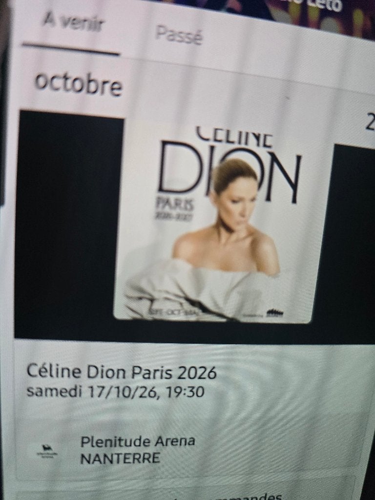 2 places de concert  Celine Dion, Tickets & Billets, Deux personnes, Octobre