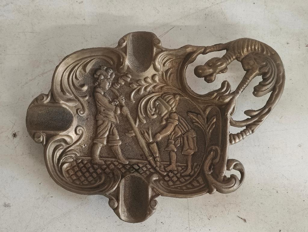 Antieken decoratieve asbak in koper, Antiek en Kunst, Ophalen of Verzenden, Koper