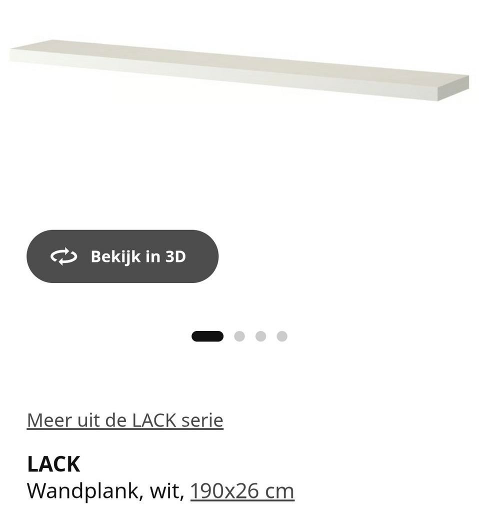 Étagère flottante noire Ikea 3 pièces 190cm, Enlèvement